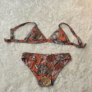 Kulani Kinis Floral Bikini in Orange and Pink